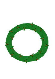Wreath Of Evergreen With Red Berries 01