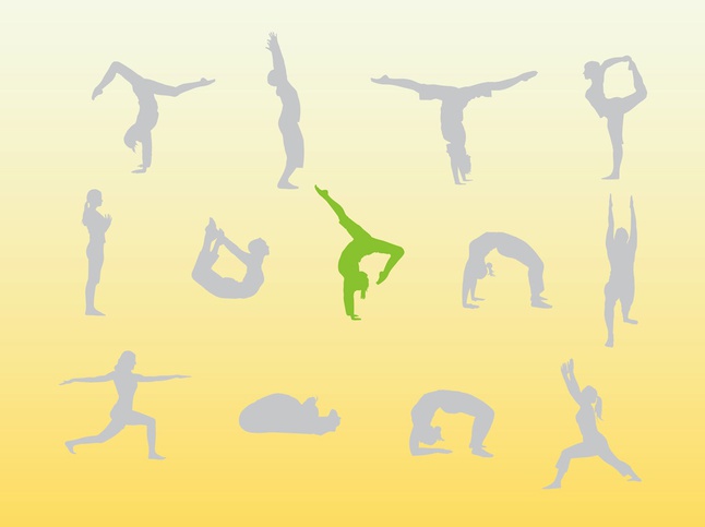 Yoga People Silhouettes