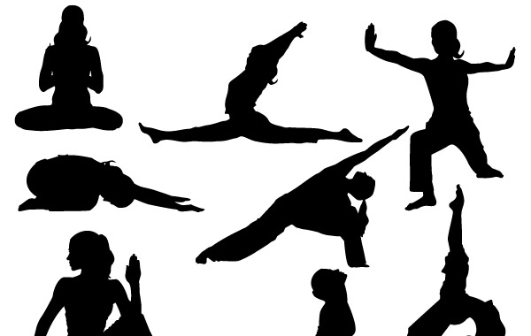 Yoga Silhoutte vector Poses