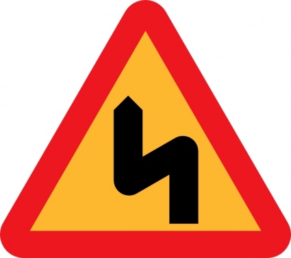 Zig Zag Road Sign clip art