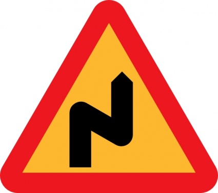 Zig Zag Road Sign clip art